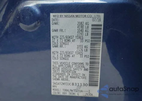 2018 Nissan Rogue S from USA, damaged, VIN 5N1AT2MT3JC831130